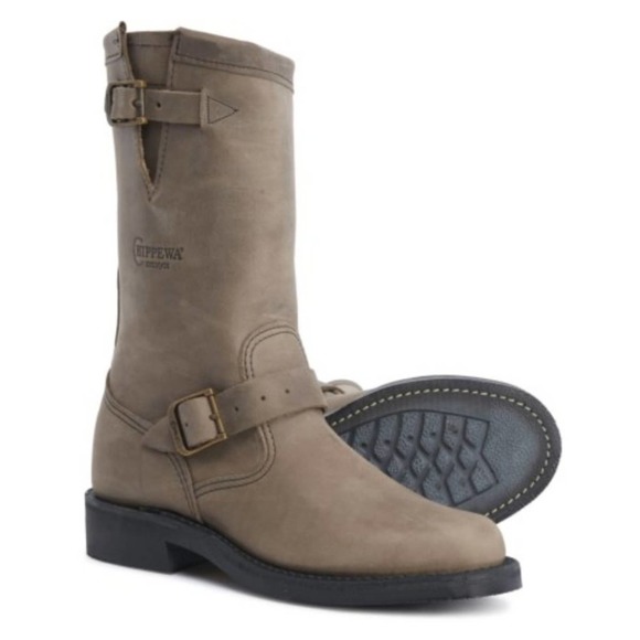 Chippewa 11" Grey Crazy Horse Ladies Engineer Boot - Picture 12 of 12